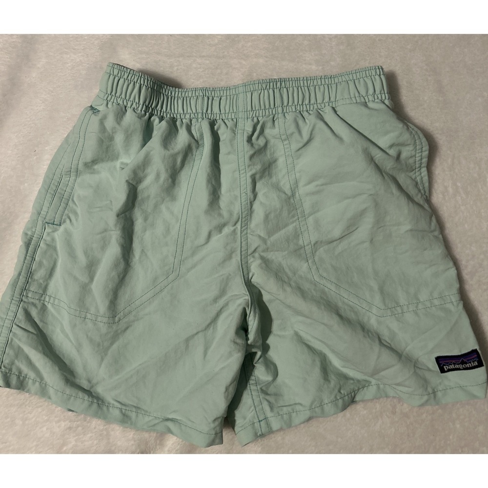 Patagonia Boys Lightweight Teal Swim Trunk Shorts L 12 Drawstring